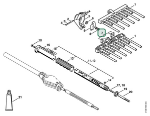 Schema tecnico STIHL SP 85, ricambio 42317409100 evidenziato in posizione 7