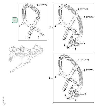 Schema tecnico STIHL MS 462 C-M, ricambio 11427901700 evidenziato in posizione 1
