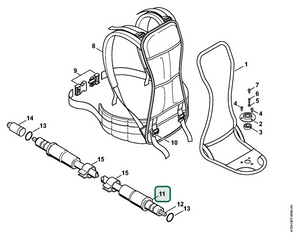 Schema tecnico STIHL FR 85, FR 130 T, FR 85 T, ricambio 41287103000 evidenziato in posizione 11