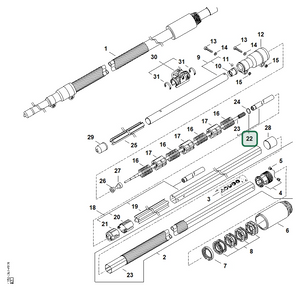 Schema tecnico STIHL HT 133, HT 103, ricambio 41827103211 evidenziato in posizione 22