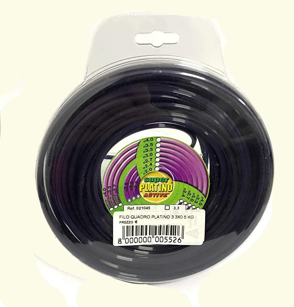 Filo quadro Platino Active per decespugliatore diametro 3,3 mm bobina 0,5 kg