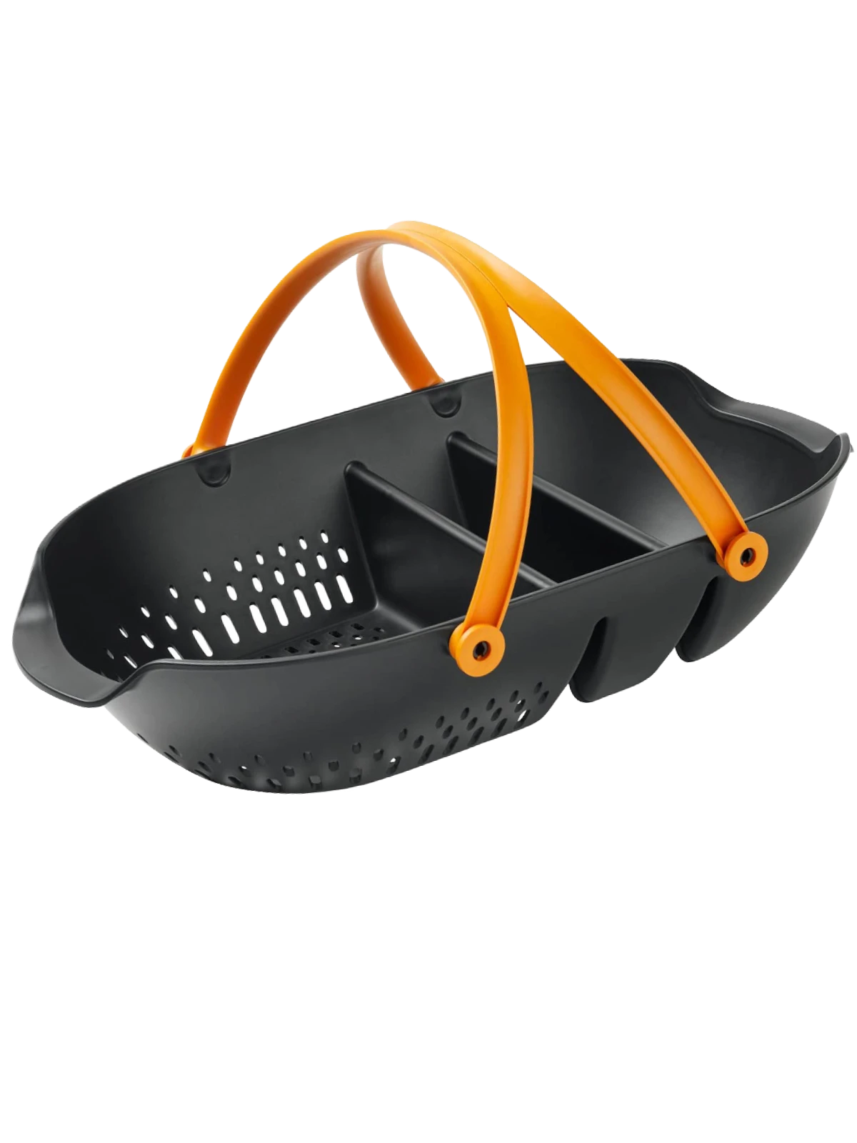 Cesta per raccolto Fiskars Plus in plastica nero e arancione con maniglie