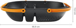 Cesta per raccolto Fiskars Plus vista laterale con maniglie arancioni