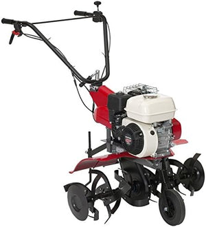 Motozappa a scoppio Honda FG 320 vista laterale con fresa e ruote