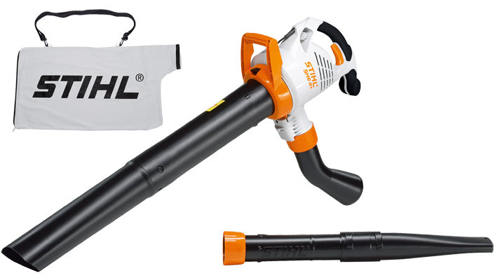 Aspiratore-trituratore elettrico Stihl SHE 81 con tubo di soffiaggio, bocchetta piatta e sacco di raccolta