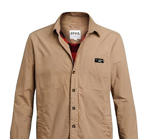 Giacca-camicia da lavoro Stihl Worker beige in cotone taglia L con taschino e distintivo motosega
