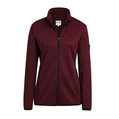 Giacca in pile donna Stihl ICON PLUSH bordeaux con zip e tasche con cerniera