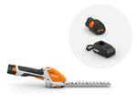 Tagliasiepi a batteria STIHL HSA 26 con batteria e caricatore inclusi.