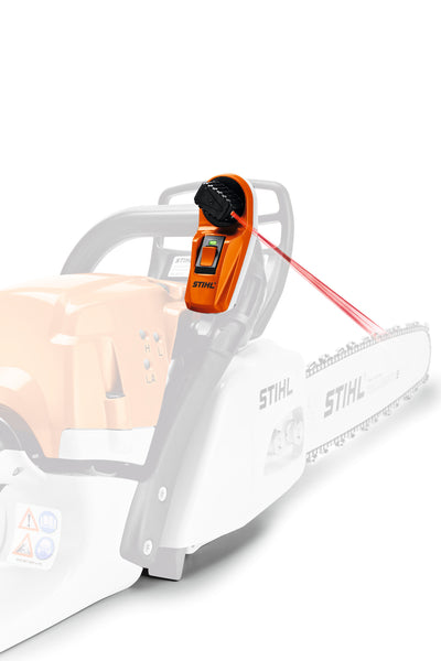 Laser di precisione 2-in-1 Stihl montato su motosega con raggio di puntamento