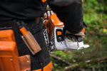 Motosega Stihl MS 500i in utilizzo su legno in ambito forestale