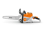 Vista laterale motosega a batteria STIHL MSA 200 C-B sistema AP 36 V