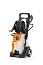 Idropulitrice ad alta pressione Stihl RE 110 vista laterale con ruote integrate