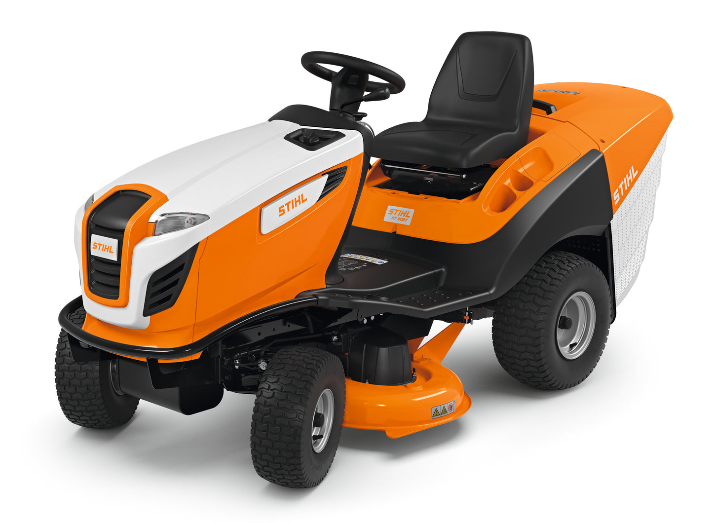 Trattorino tagliaerba STIHL RT 5097 vista laterale con sedile di guida regolabile
