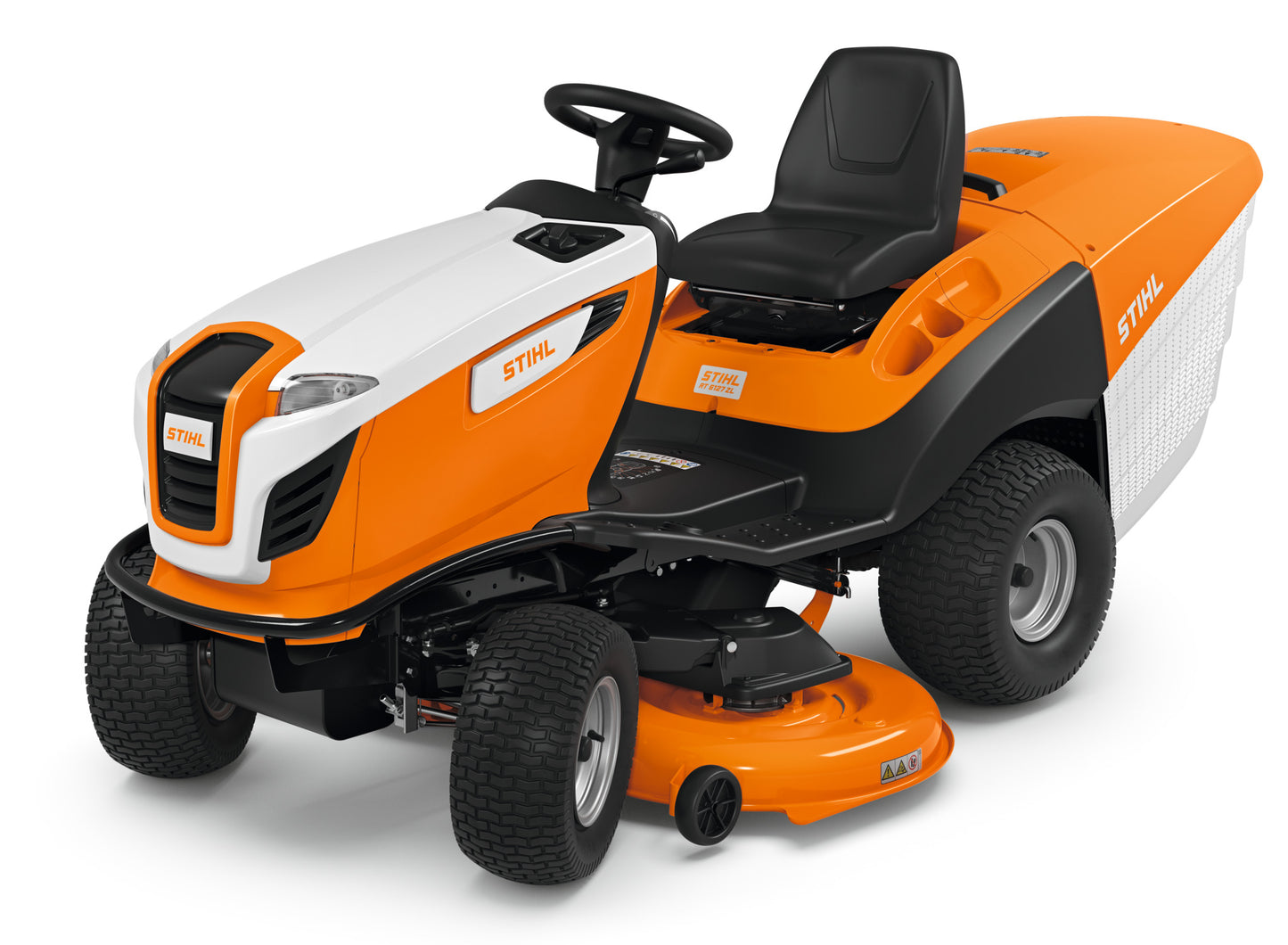 Trattorino da giardino Stihl RT 6127 ZL vista laterale con sedile regolabile e trazione a pedale