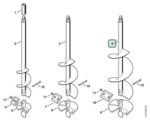 Schema tecnico STIHL BT 45, ricambio 43146801905 evidenziato in posizione 8