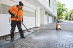 Uso di idropulitrice STIHL RE 170 PLUS per pulizia di pavimentazioni esterne